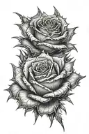 thorn spiky rose tattoo design idea