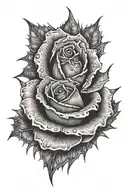 thorn spiky rose tattoo design idea