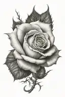 thorn rose tattoo design idea