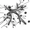 zipper with twigs tattoo design idea