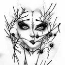 zipper with twigs tattoo design idea