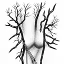 zipper with twigs tattoo design idea