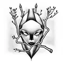 zipper with twigs tattoo design idea