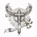 luke 1:37 bible verse with cross tattoo design idea