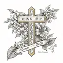 luke 1:37 bible verse with cross tattoo design idea