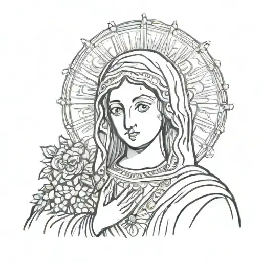 the virgin mary tattoo design idea