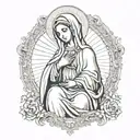 the virgin mary tattoo design idea