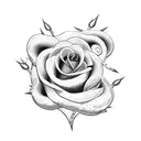 rose with thorns and a snake  tattoo design idea