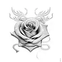 rose with thorns and a snake  tattoo design idea