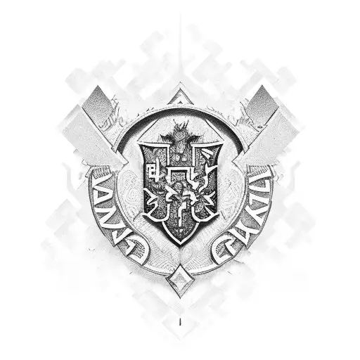 family crest on with 4 sections top left sections meaning a strong bond the bottom left section a qr code tattoo design idea