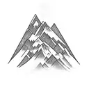 stack of books with mountains tattoo design idea