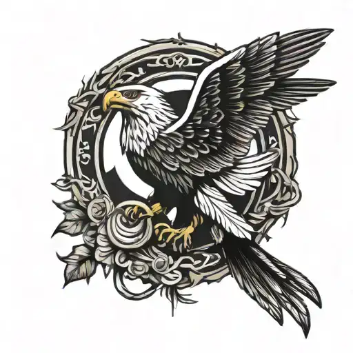 forearm tattoo with an Albanian eagle and a snake   tattoo design idea
