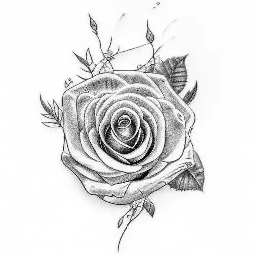 lara Croft beautiful tomb raider, roses around her tattoo design idea
