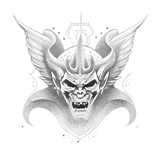 angelic demon tattoo design idea