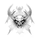 angelic demon symbol tattoo design idea
