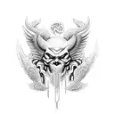 angelic demon symbol tattoo design idea