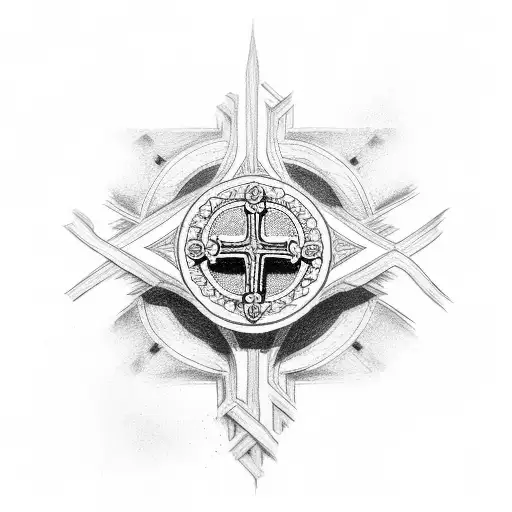 Christian Cross with a biblical verse tattoo design idea