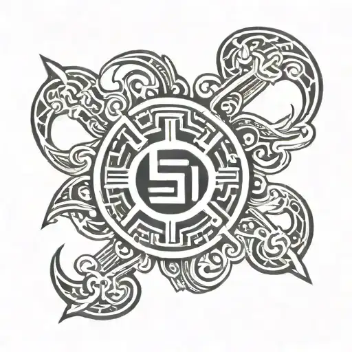 swastika symbol tattoo design idea
