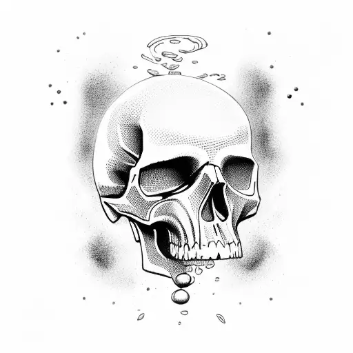 skull scuba diver  tattoo design idea