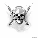 skull scuba diver  tattoo design idea