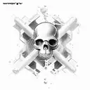 skull scuba diver  tattoo design idea