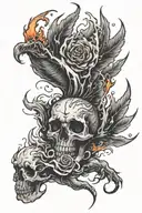 rising from ashes symbolizing overcoming PTSD tattoo design idea