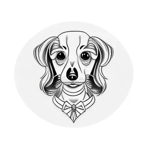 blonde long haired dachshund  tattoo design idea
