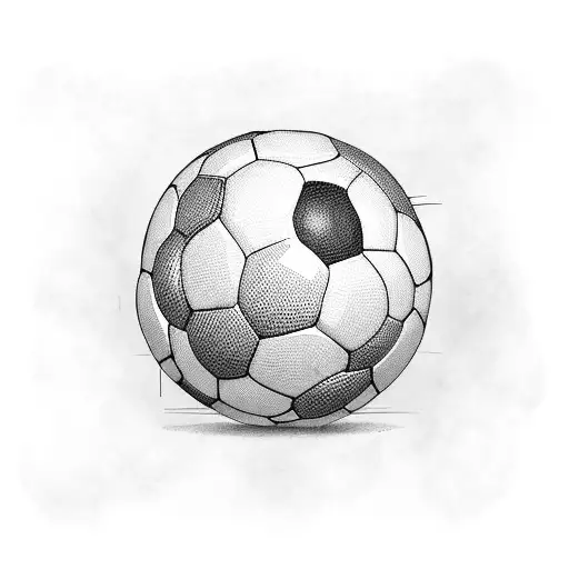 A soccer ball made up of rap lyrics tattoo design idea