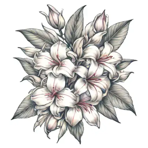 Hartley with oleander flowers intertwined tattoo design idea