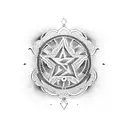 A tattoo design combining elements of Silverchair, Nirvana, and the love for guitars, in a style reminiscent of dotwork tattoo design idea