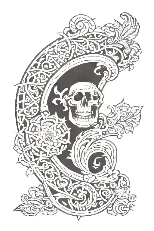 tooled leather sleeve tattoo design idea
