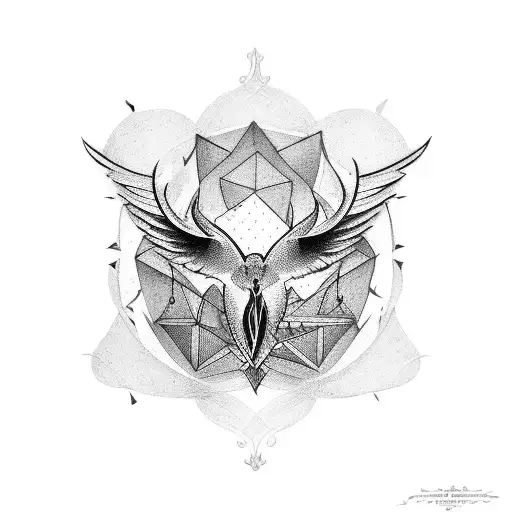 brújula con alas  tattoo design idea