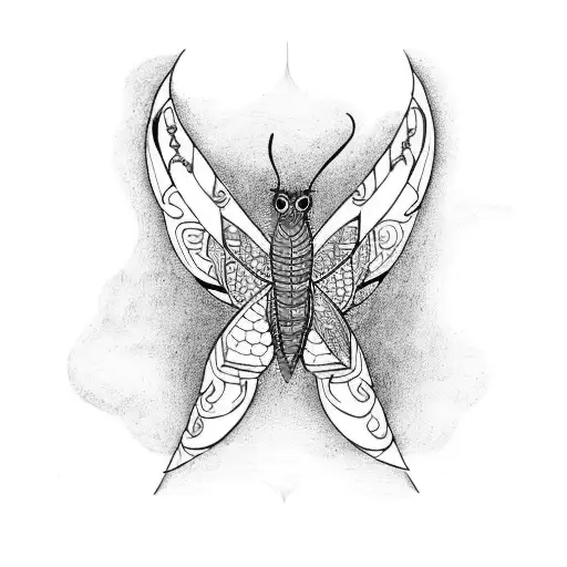 Quetzal with Morpho butterfly  tattoo design idea