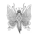 Quetzal with Morpho butterfly  tattoo design idea