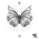 Quetzal with Morpho butterfly  tattoo design idea