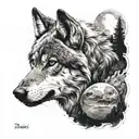 I would like a wolf with the earth and to represent travel and cooking tattoo design idea