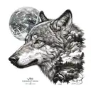 I would like a wolf with the earth and to represent travel and cooking tattoo design idea