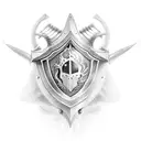 cavaleiro com armadura medieval com espada e asas de anjo tattoo design idea