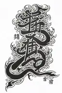 never give up in chinese tattoo design idea
