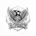 Harley Davidson full sleeve tattoo with fire and ravens tattoo design idea