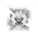 Gohan standing confidently, surrounded by swirling energy representing his latent power? You could incorporate icon tattoo design idea