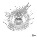 Gohan standing confidently, surrounded by swirling energy representing his latent power? You could incorporate icon tattoo design idea