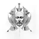 Create a tattoo inspired by statues and religious iconography tattoo design idea