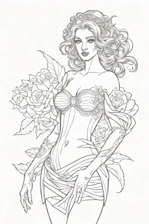 full body Aphrodite realistic sexy girl shoulder tattoo tattoo design idea