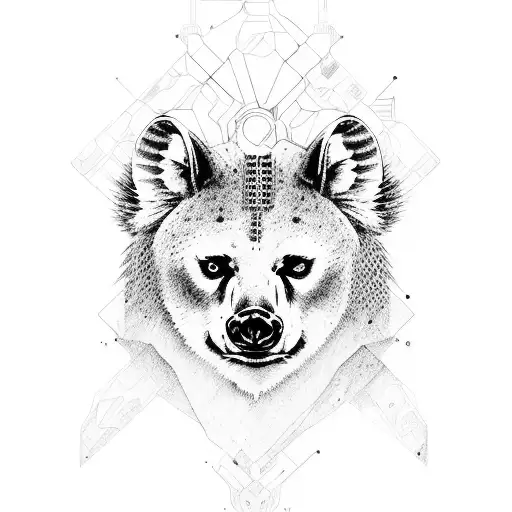 3 animals one by one: a wasp, a bear and a hyena tattoo design idea