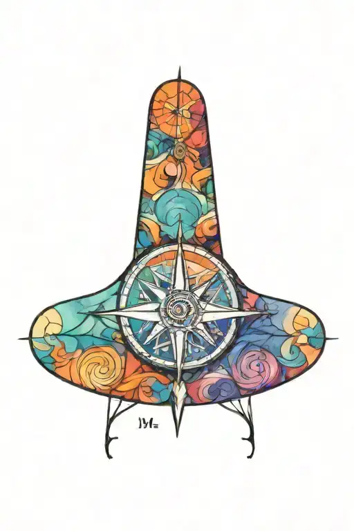 the name Melissa with compass tattoo design idea