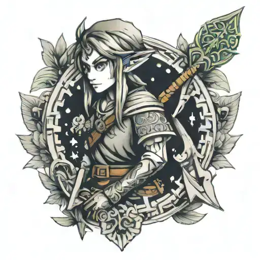link Zelda tattoo design idea