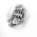 skeleton hand with car tool tattoo design idea