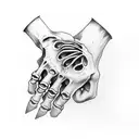 skeleton hand with car tool tattoo design idea