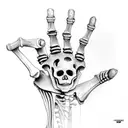 skeleton hand with car tool tattoo design idea